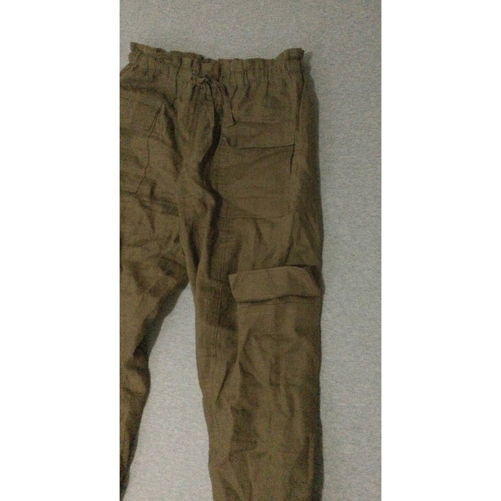 Magaschoni deep olive women SZ Large 100% Linen pants - Picture 6 of 15